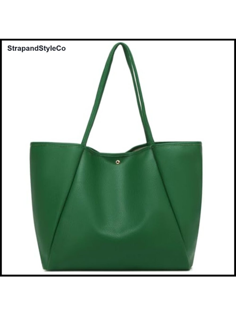 Large Faux Leather Tote Bag Minimalist Work Handbag Spacious Office